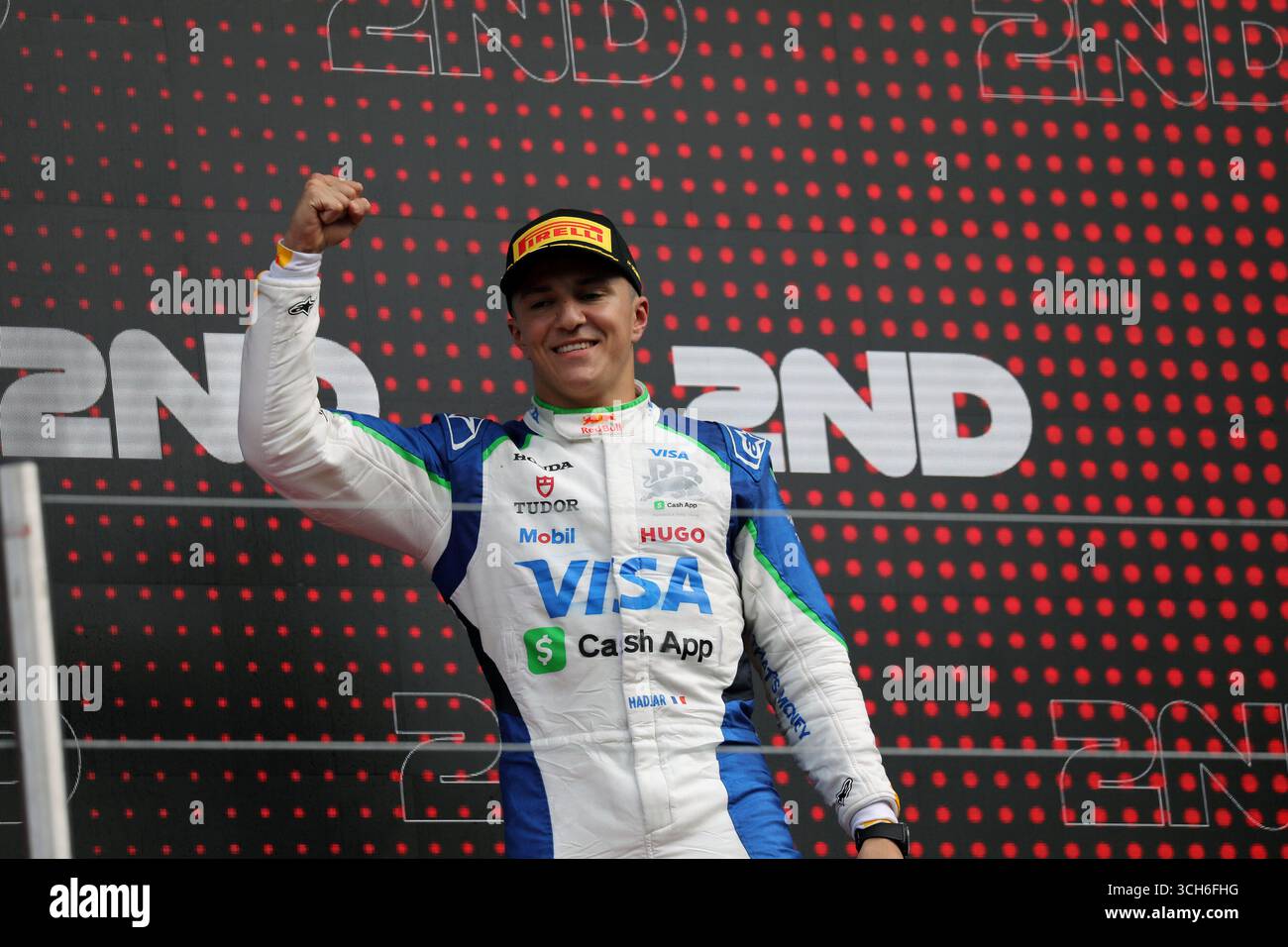 Zandvoort, Niederlande. 31 agosto 2025. Zandvoort, Niederlande 28.- 31. Agosto 2025: FIA - Formel 1 - WM - Gran Premio d'Olanda - 2025 - Rennen Sonntag IM Bild: Isack Hadjar (fra) erstes F1 Podium Credit: dpa/Alamy Live News Foto Stock