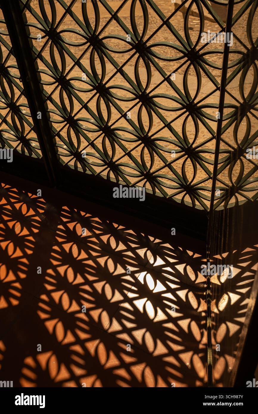 Porta decorativa ed è ombra Foto Stock