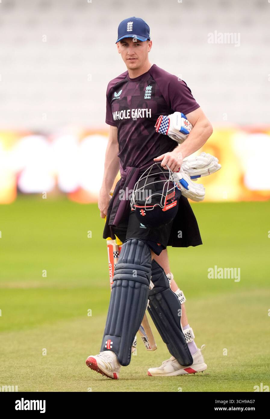Harry Brook dell'Inghilterra durante una sessione di reti a Headingley, Leeds. Data foto: Lunedì 1 settembre 2025. Il credito fotografico dovrebbe essere: Danny Lawson/PA Wire. RESTRIZIONI: Solo per uso editoriale. Nessun uso commerciale senza il previo consenso scritto della BCE. Utilizzare solo immagini fisse. Nessuna immagine in movimento per emulare la trasmissione. Nessuna rimozione o oscuramento dei logo degli sponsor. Foto Stock