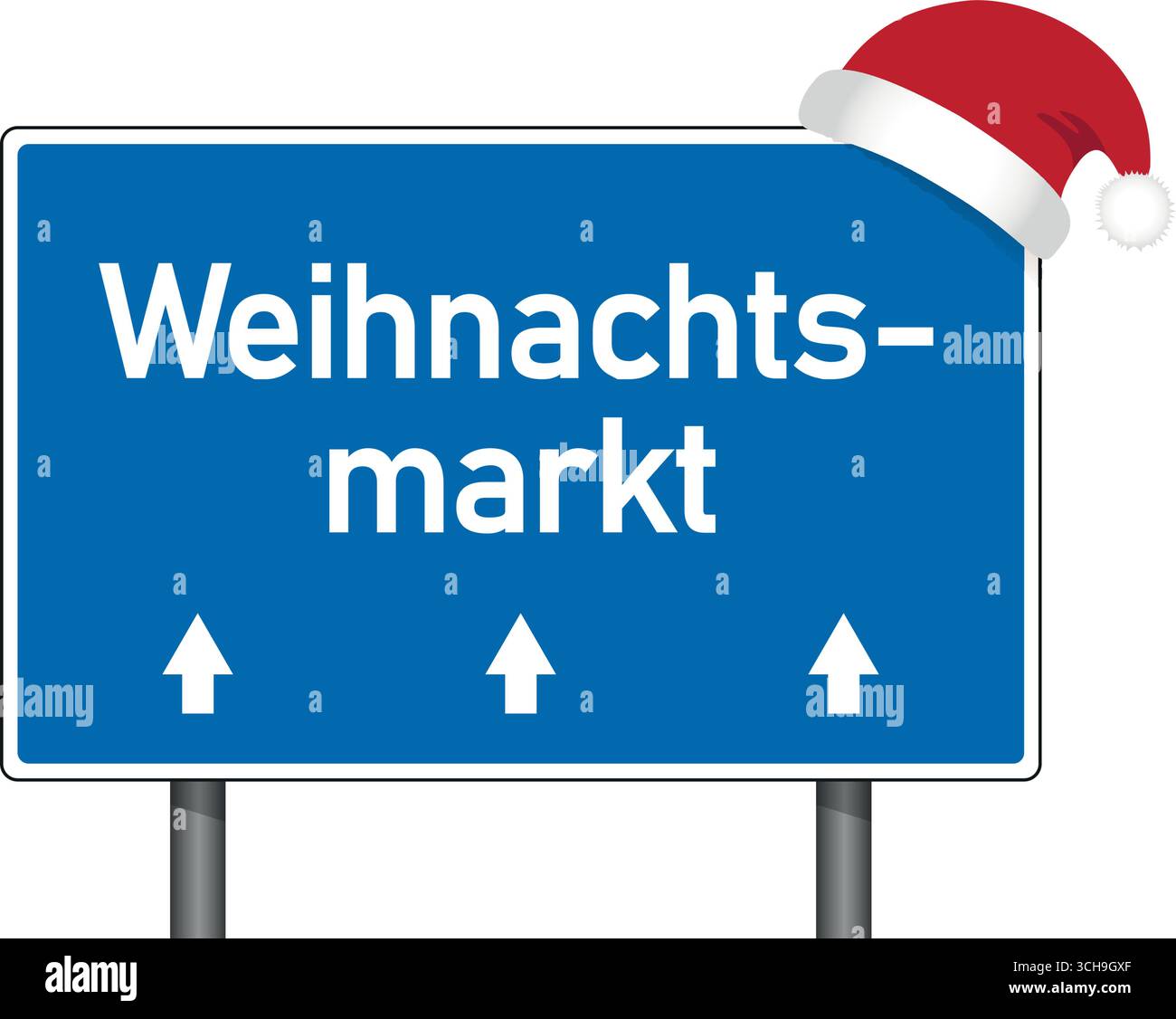cartello stradale con la parola tedesca christmas market isolated vector illustration Illustrazione Vettoriale
