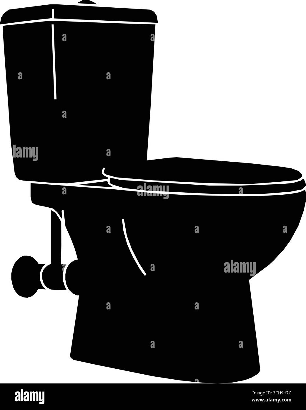 Silhouette del WC simbolo grafico icona minimalista dell'attrezzatura sanitaria toilette pulita. Illustrazione Vettoriale