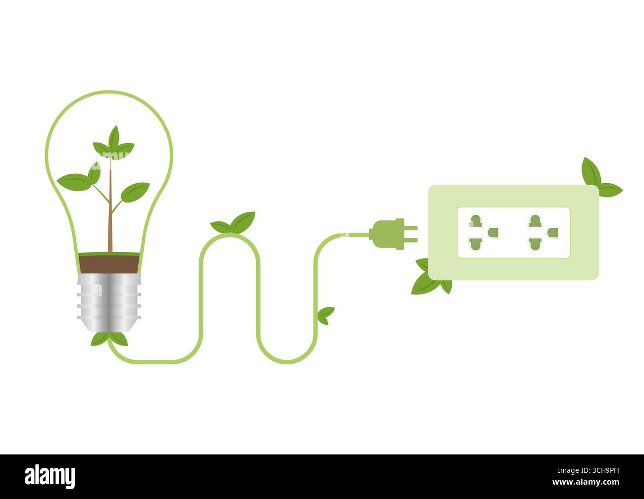 Risparmio energetico ECO. Risparmio energetico. Energia verde. Salva mondo. Mondo verde. Eco-compatibile ed energia ecologica. Illustrazione Vettoriale
