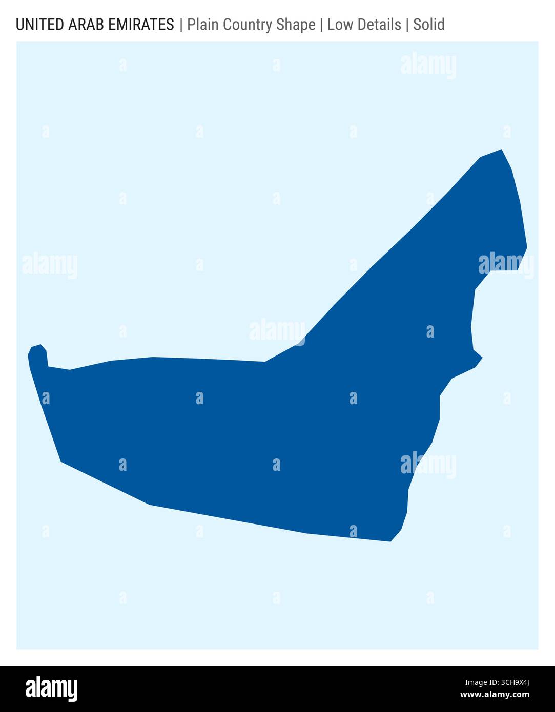 Mappa dei paesi della pianura degli Emirati Arabi Uniti. Dettagli bassi. Stile solido. Forma degli Emirati Arabi Uniti. Illustrazione vettoriale. Illustrazione Vettoriale