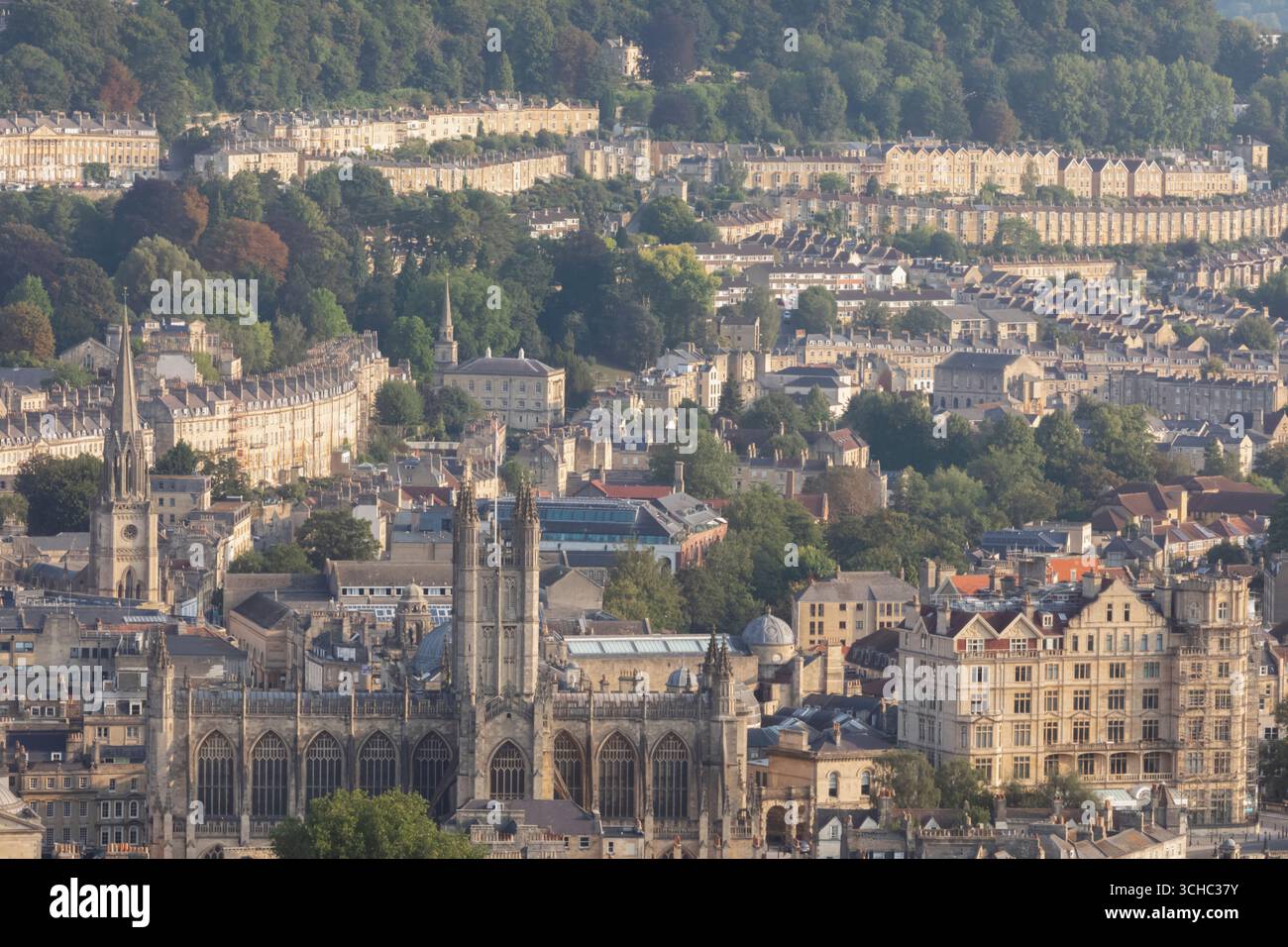 Inghilterra, Somerset, Bath, Alexandra Park, vista panoramica della città dal parco Foto Stock