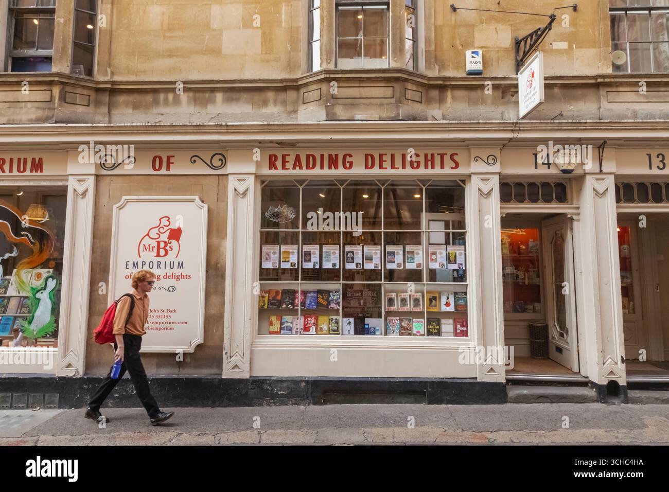 England, Somerset, Bath, John Street, Mr B's Emporium of Reading Delights Bookshop Foto Stock