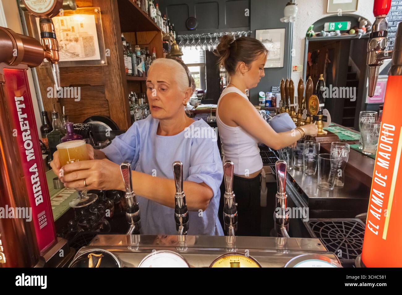 Inghilterra, Somerset, Bath, Pulteney Arms Pub, vista interna della zona bar Foto Stock