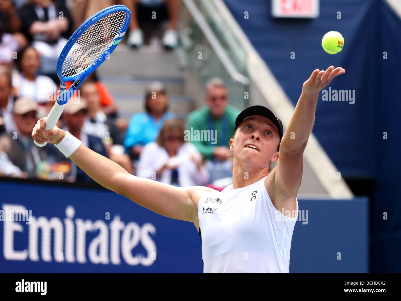 Flushing Meadows, New York, Stati Uniti. 1 settembre 2025. Numero 2 testa di serie Ina Swivel durante la sua vittoria al quarto turno contro Ekaterina Alexandrova agli US Open. Crediti: Adam Stoltman/Alamy Live News Foto Stock