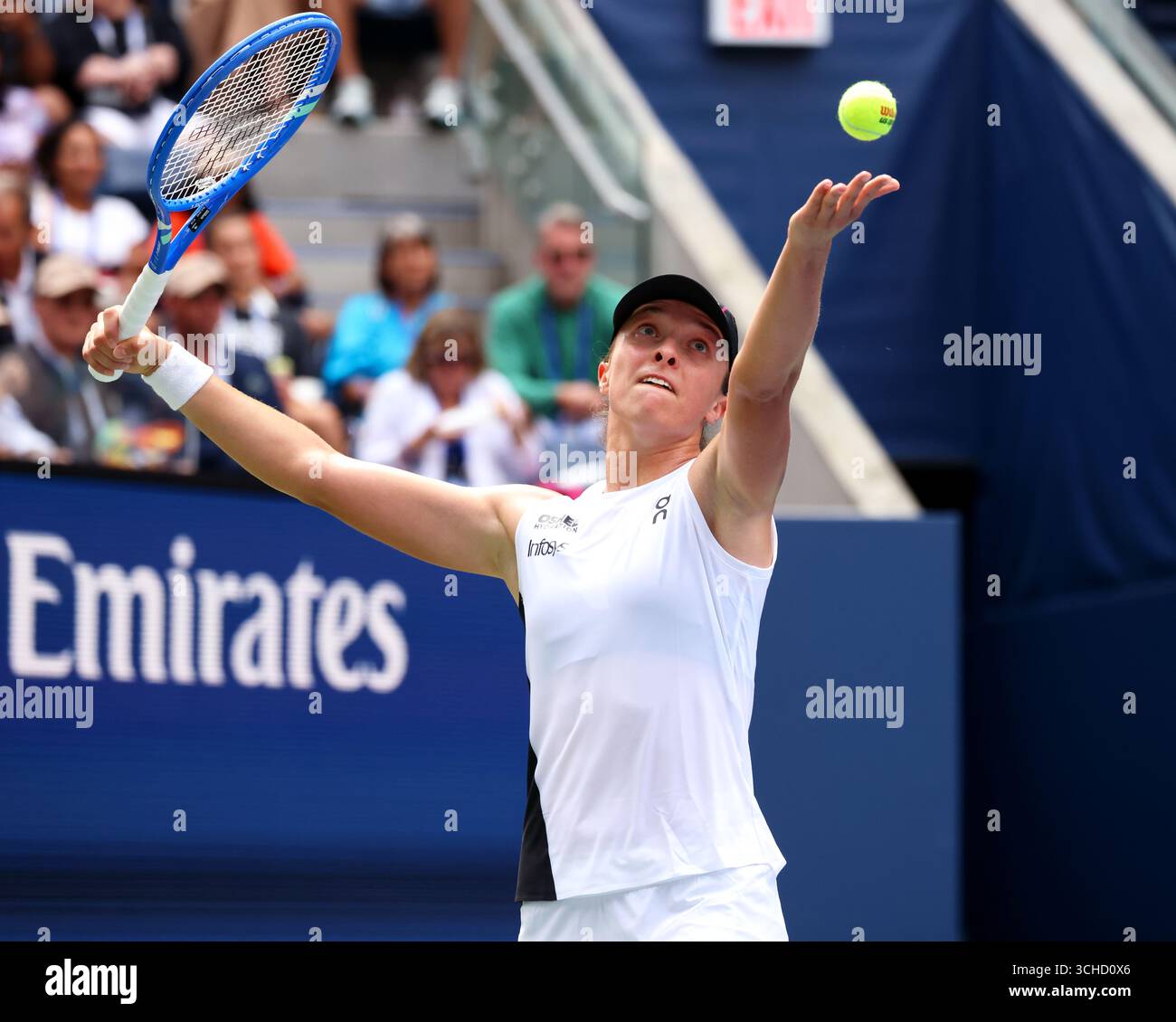 Flushing Meadows, New York, Stati Uniti. 1 settembre 2025. Numero 2 testa di serie Ina Swivel durante la sua vittoria al quarto turno contro Ekaterina Alexandrova agli US Open. Crediti: Adam Stoltman/Alamy Live News Foto Stock
