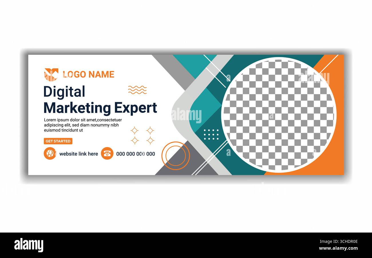 Copertina facebook dell'agenzia di marketing digitale e modello di banner Web Illustrazione Vettoriale