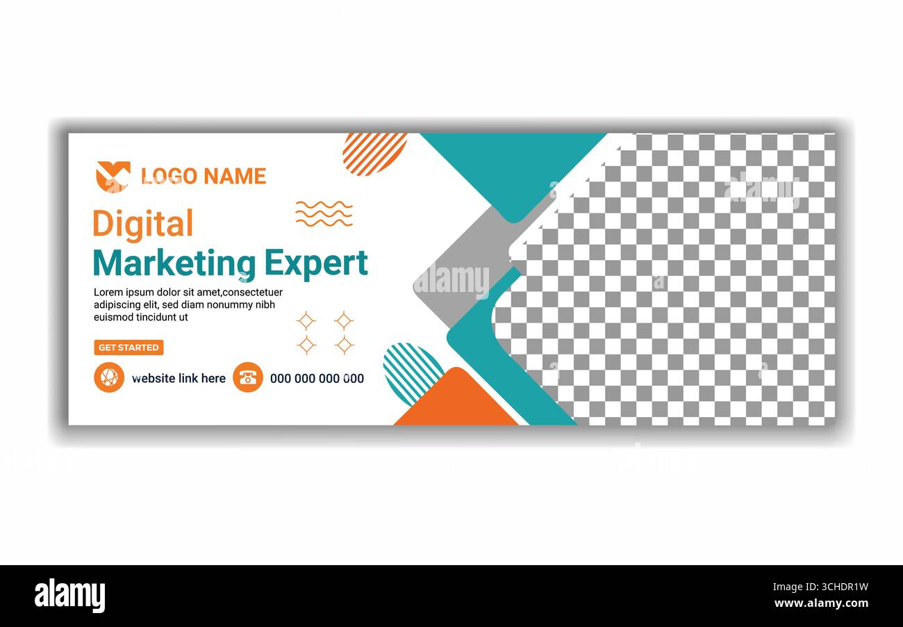 L'agenzia di marketing digitale copre la progettazione di banner e il modello di banner Web per webinar aziendali aziendali Illustrazione Vettoriale