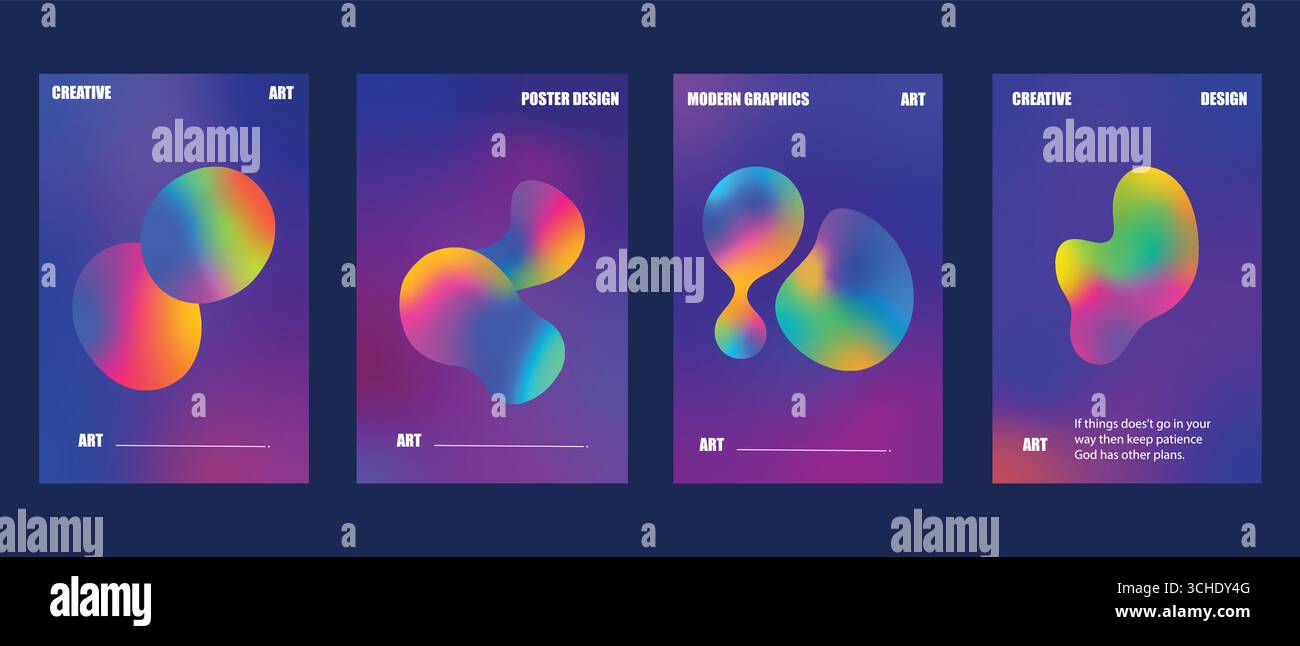 Design Gradient Abstract Cover: Moderni modelli di sfondo vibrante con forme colorate e futuristiche Illustrazione Vettoriale