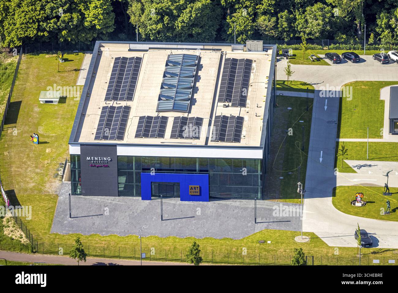 Vista aerea, Galerie Mensing, nuova posizione, Hamm, zona della Ruhr, Renania settentrionale-Vestfalia, Germania Foto Stock