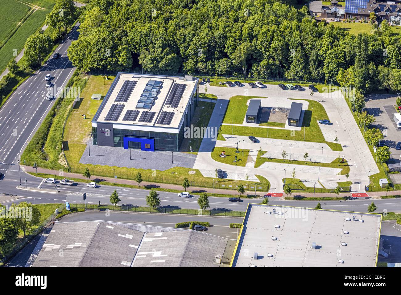 Vista aerea, Galerie Mensing, nuova posizione, Hamm, zona della Ruhr, Renania settentrionale-Vestfalia, Germania Foto Stock
