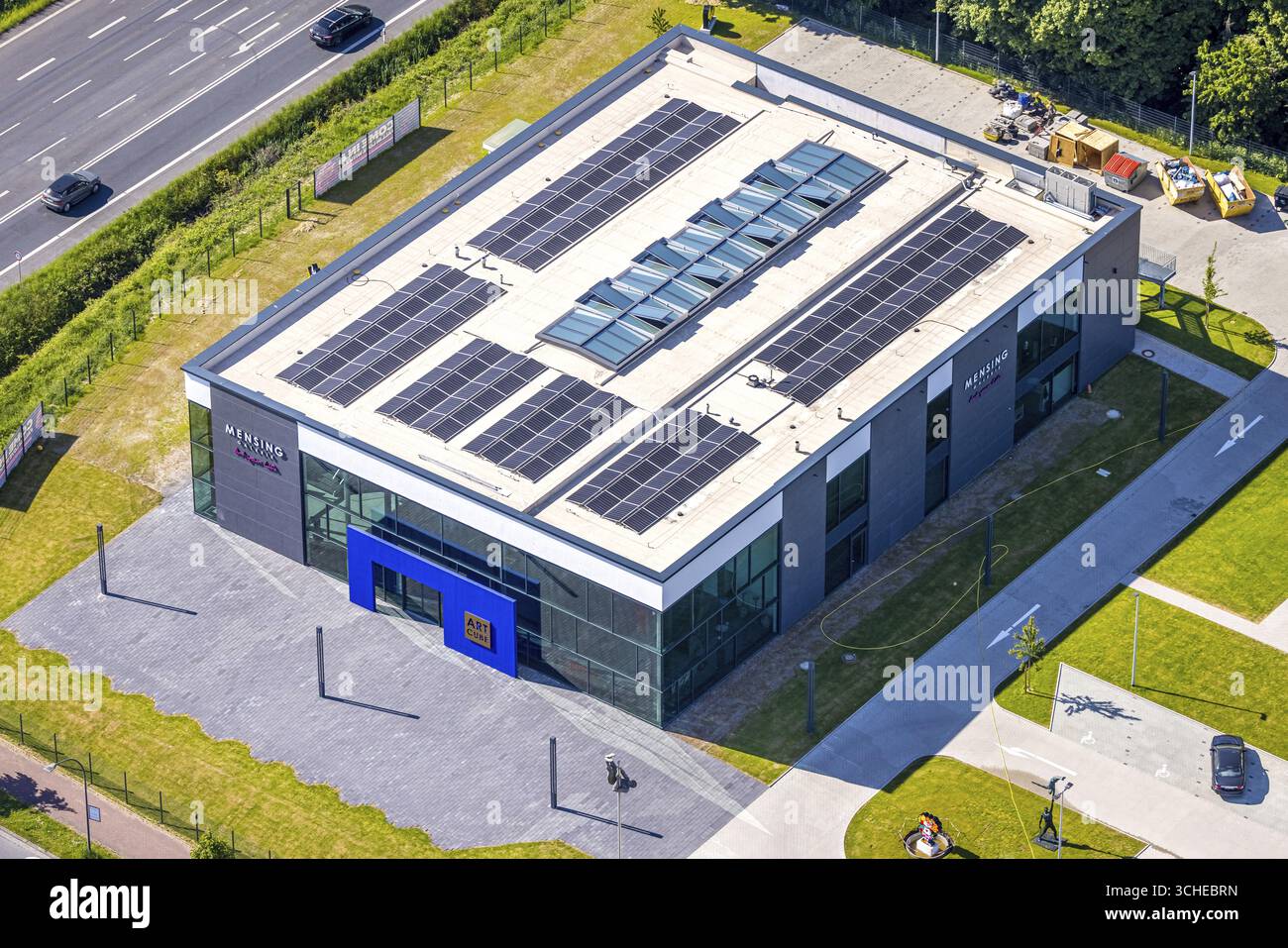 Vista aerea, Galerie Mensing, nuova posizione, Hamm, zona della Ruhr, Renania settentrionale-Vestfalia, Germania Foto Stock