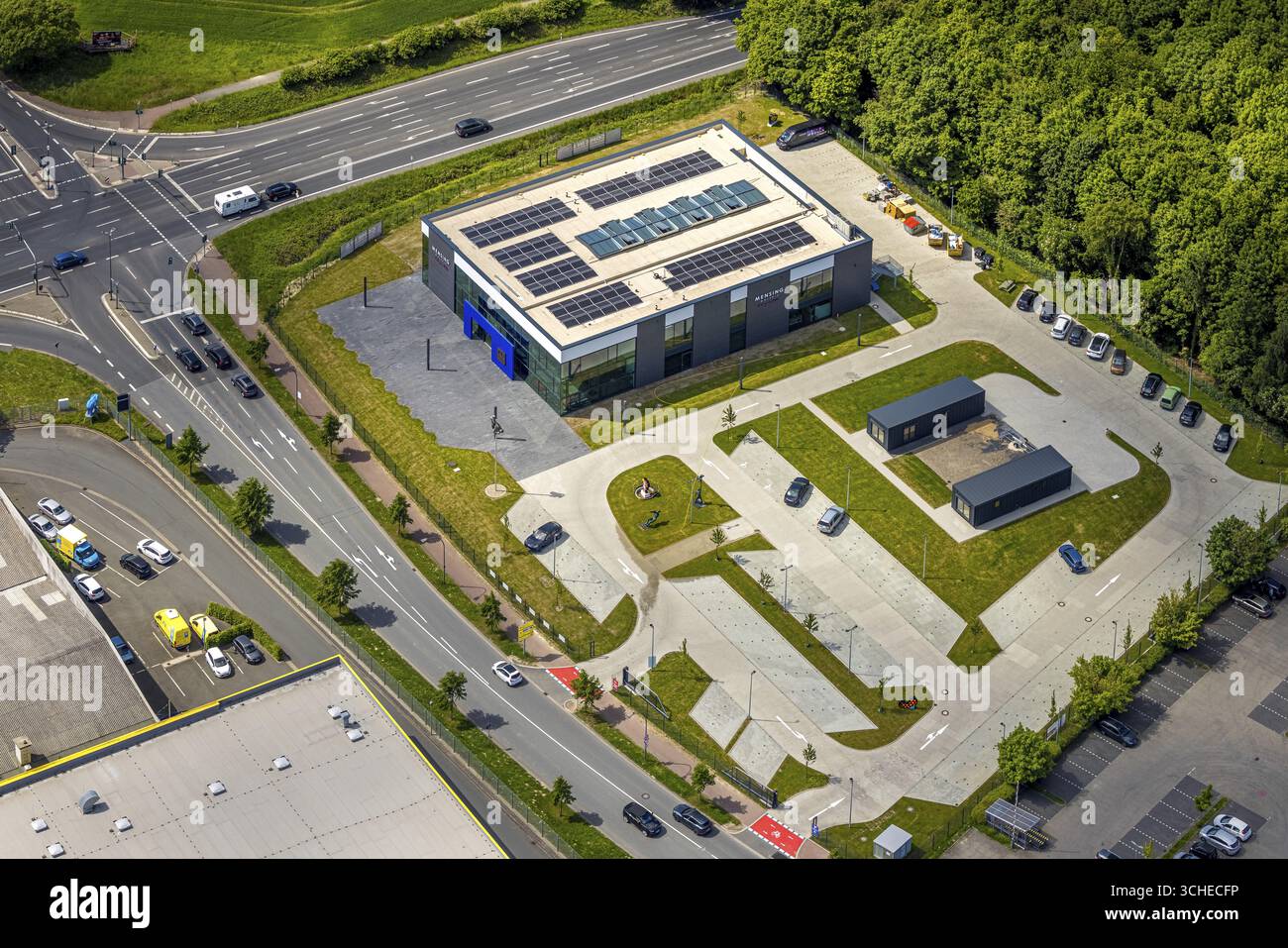 Vista aerea, Galerie Mensing, nuova posizione, Hamm, zona della Ruhr, Renania settentrionale-Vestfalia, Germania Foto Stock