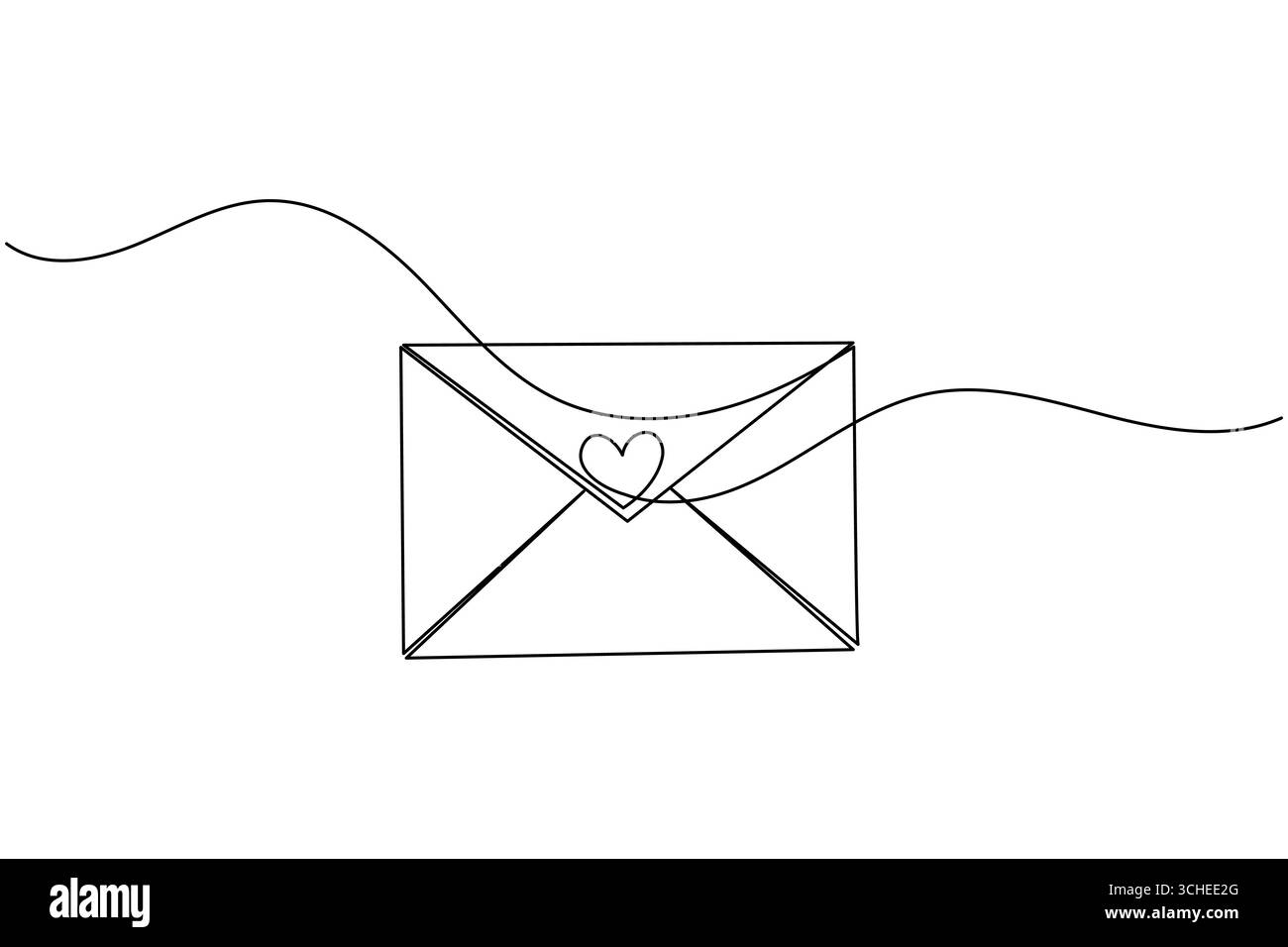 Un'icona di inviluppo di disegno su una linea presenta un contorno semplice illustrazione vettoriale minima Illustrazione Vettoriale