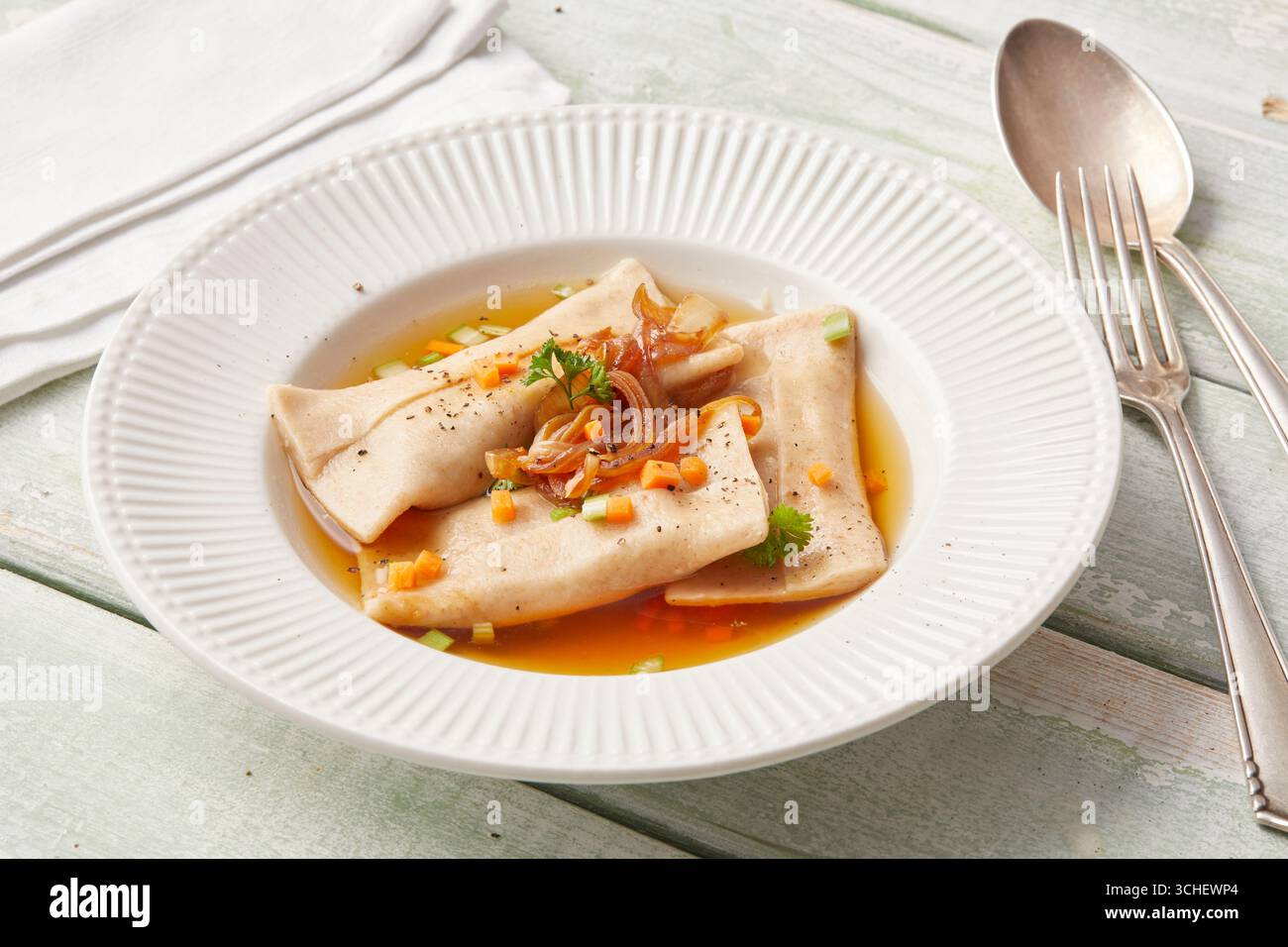 Vegan maultaschen (gnocchi svevi) Foto Stock