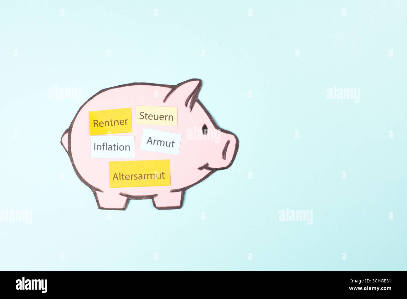 Povertà nella vecchiaia, inflazione, fiscalità e solidarietà boomer per i pensionati, anno sociale obbligatorio, cittadino anziano, lavoratore in pensione, volontariato, Germa Foto Stock