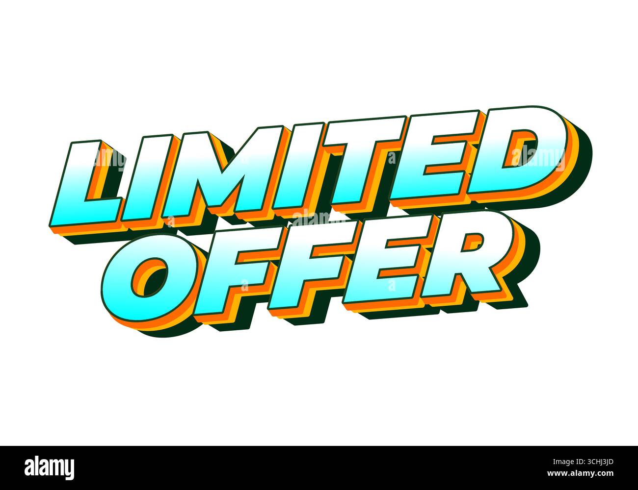 Un design grafico vivace con testo in offerta limitata in caratteri tipografici vivaci e colorati Illustrazione Vettoriale