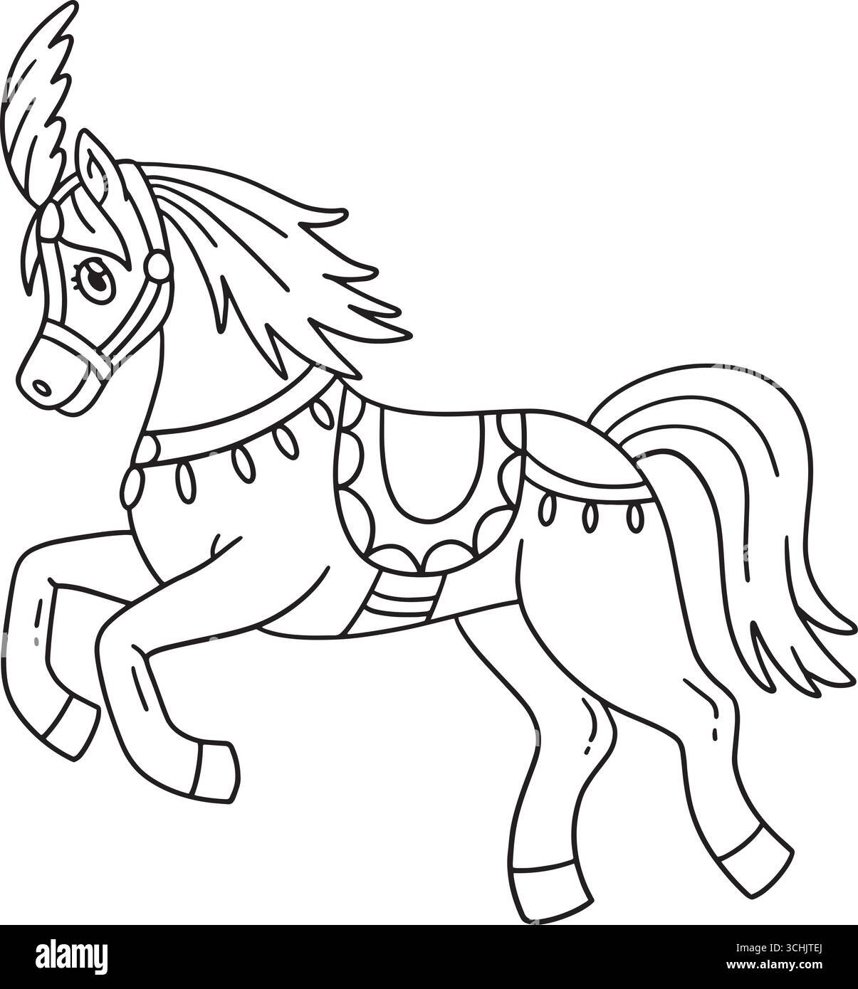 Circus Animal Horse in giro isolato Illustrazione Vettoriale