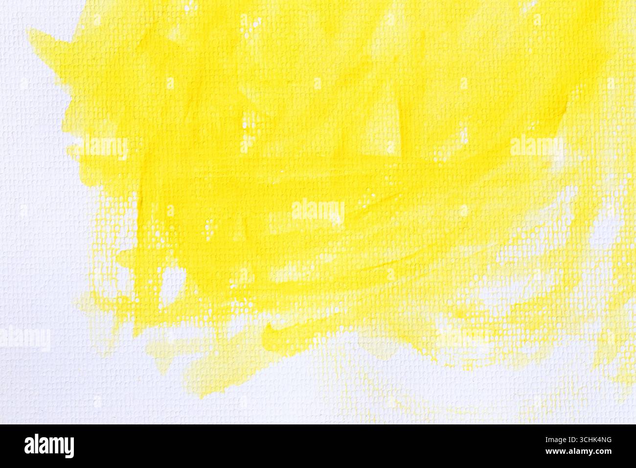 Pennello giallo ad acquerello sullo sfondo bianco della carta artistica per la progettazione nel vostro concetto di lavoro. Foto Stock