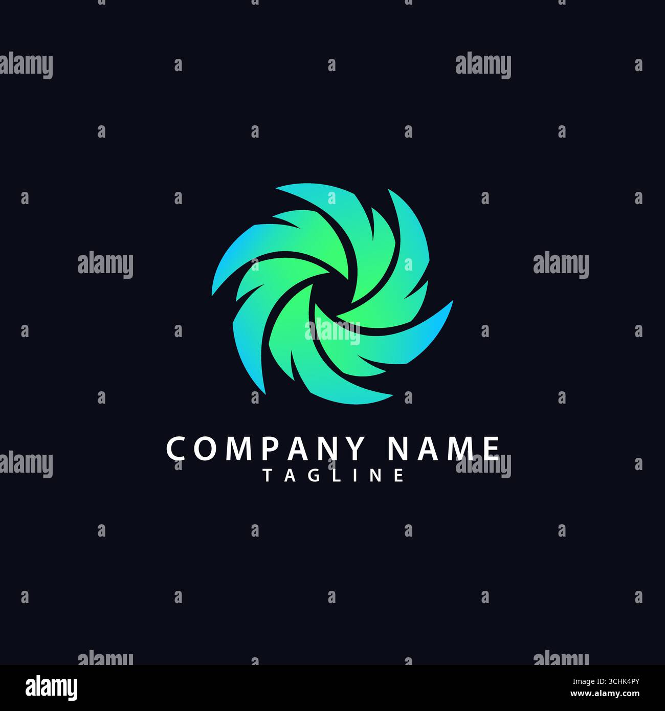 Simbolo del logo Circle Tornado isolato, simbolo del logo Abstract Hurricane, illustrazione del vettore Typhoon Illustrazione Vettoriale