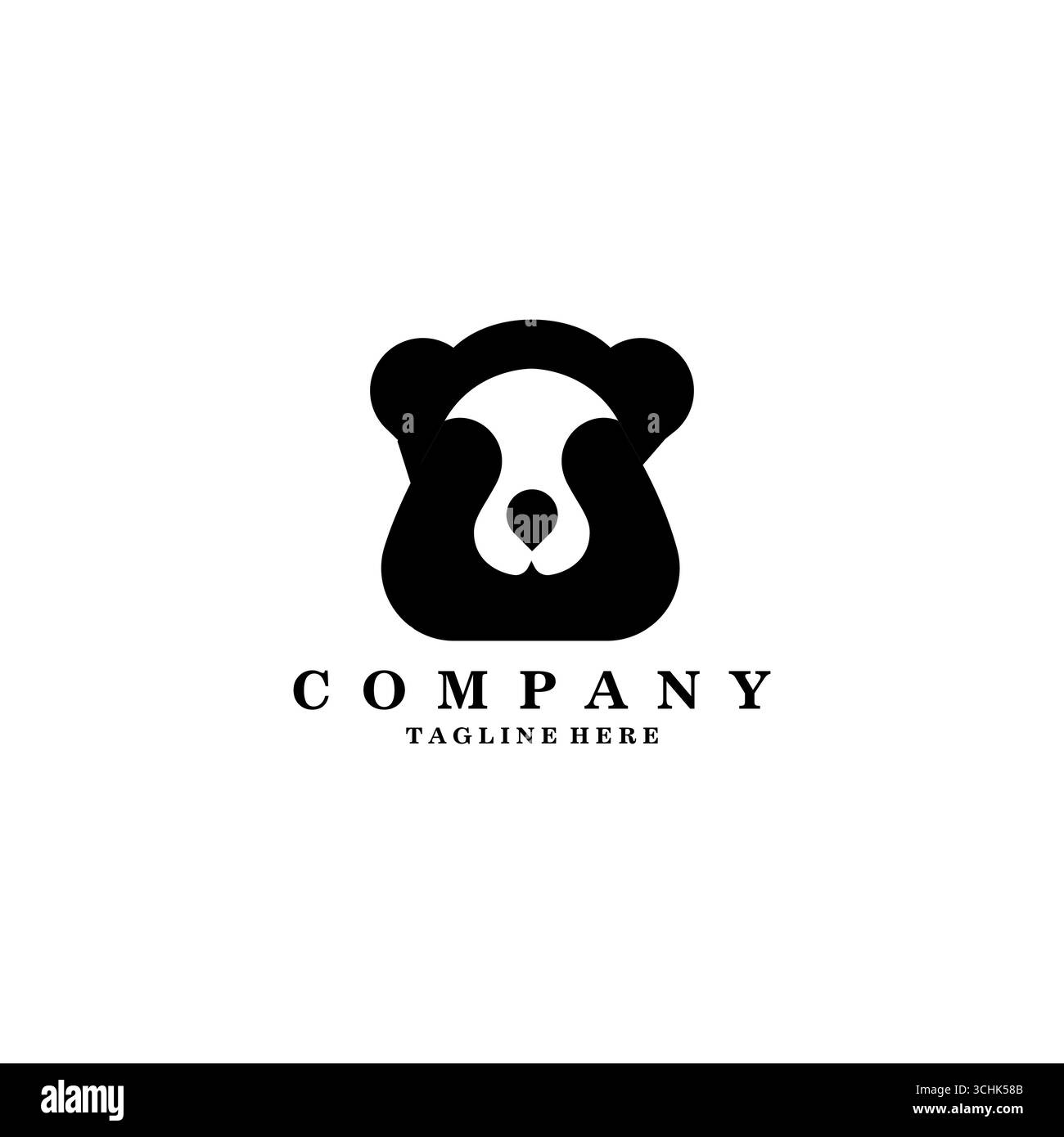 L'orso copre gli occhi con il logo di entrambe le mani Illustrazione Vettoriale