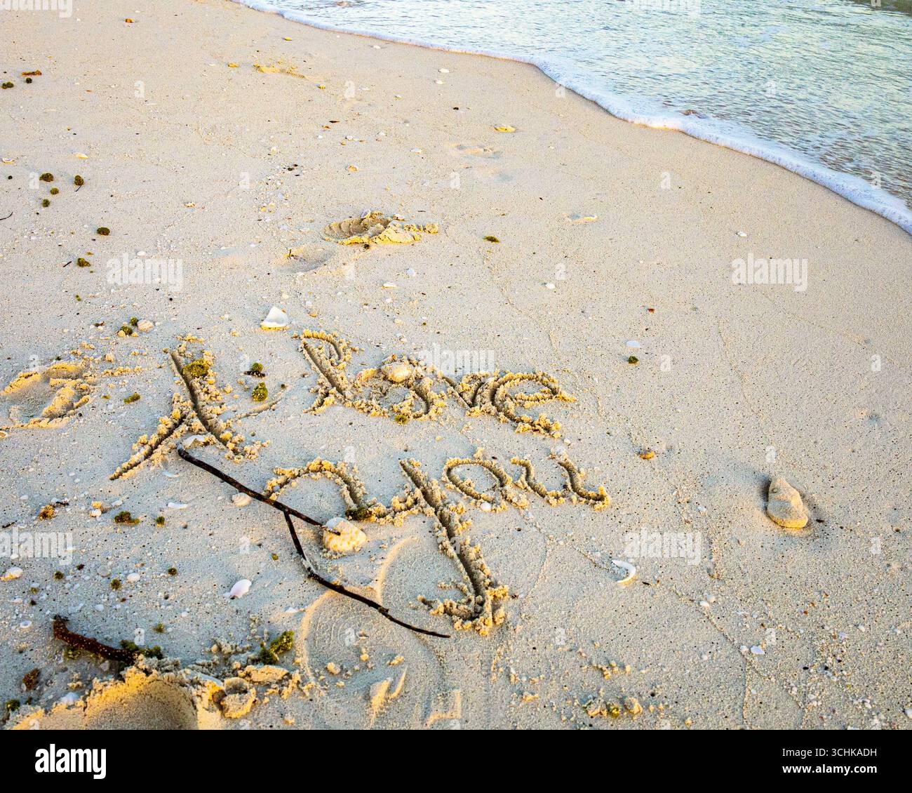 Amore nella sabbia Foto Stock