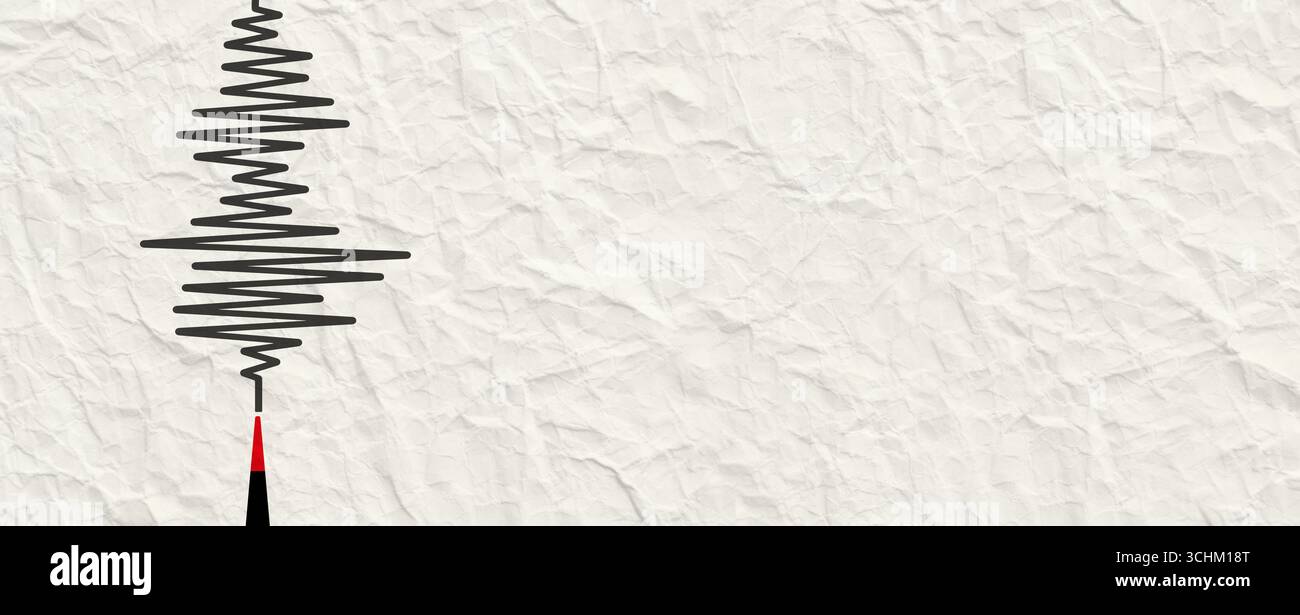 Sismogramma per la misurazione sismica. Foto Stock