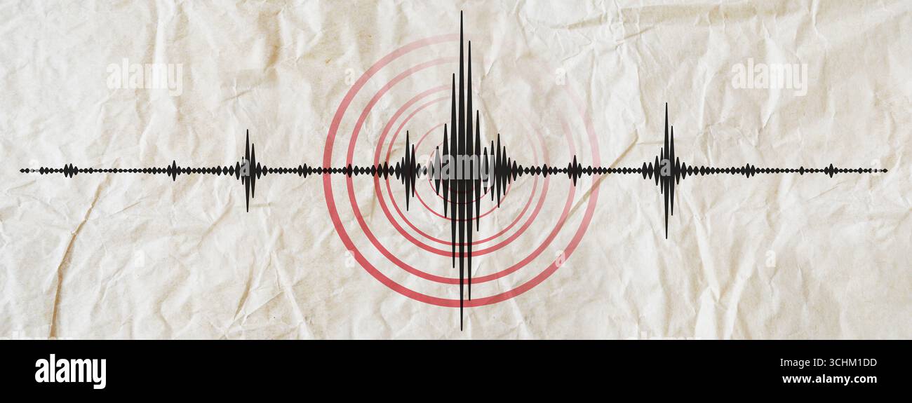 Sismogramma per la misurazione sismica. Foto Stock