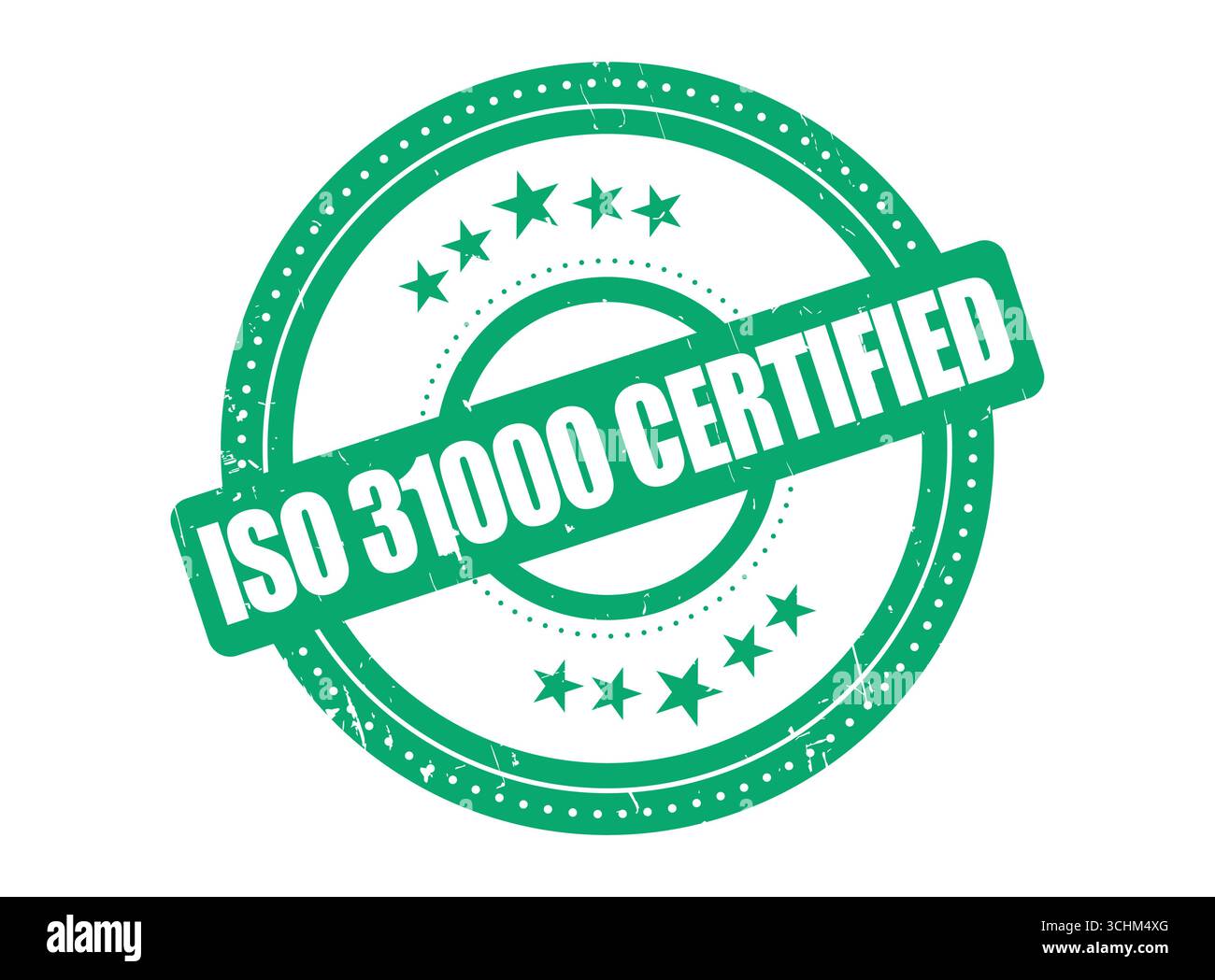 Una guarnizione in gomma certificata ISO 31000 con cerchio tratteggiato Illustrazione Vettoriale Una guarnizione in gomma certificata ISO 31000 con cerchio tratteggiato Illustrazione Vettoriale