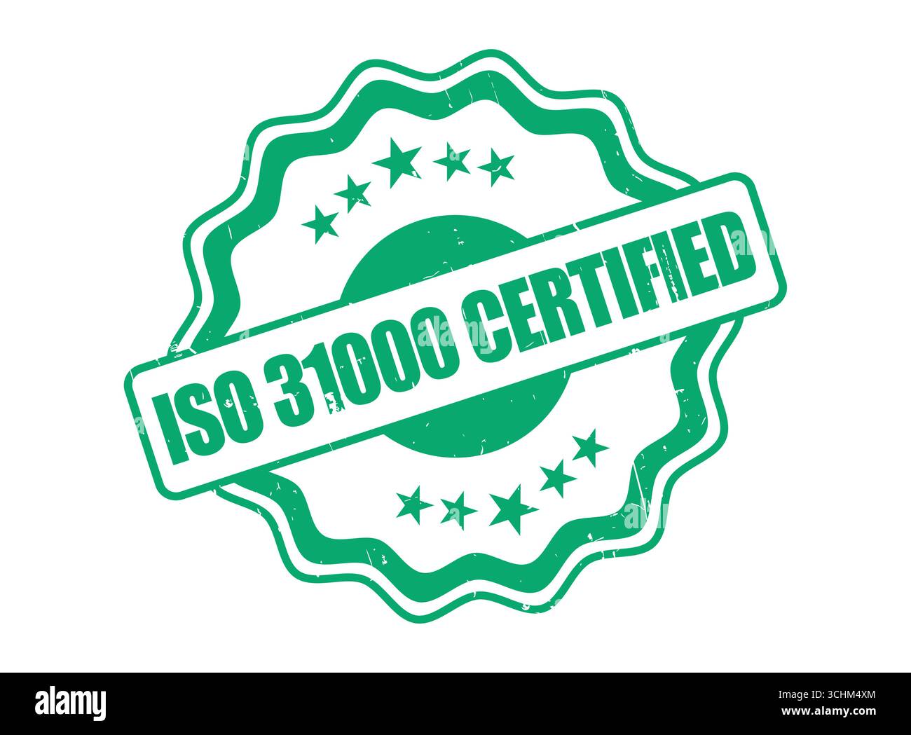 Una guarnizione in gomma certificata ISO 31000 con bordo decorativo Illustrazione Vettoriale Una guarnizione in gomma certificata ISO 31000 con bordo decorativo Illustrazione Vettoriale