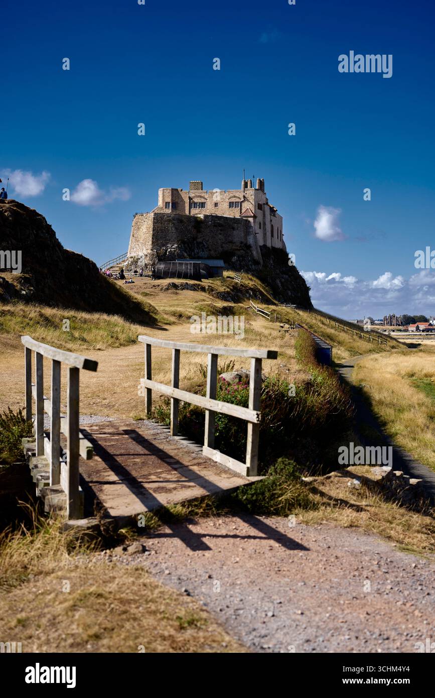 Lindisfarne Castle Isola Santa Foto Stock