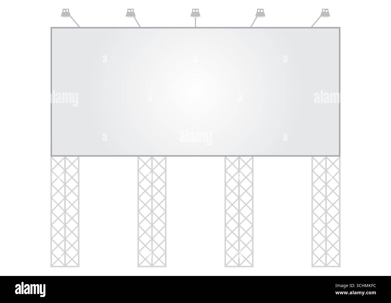 Affissioni vuote per la pubblicità. Poster pubblicitario. Mockup per Billboard. Banner vuoto per esterni. Illustrazione vettoriale isolata su sfondo bianco. Illustrazione Vettoriale