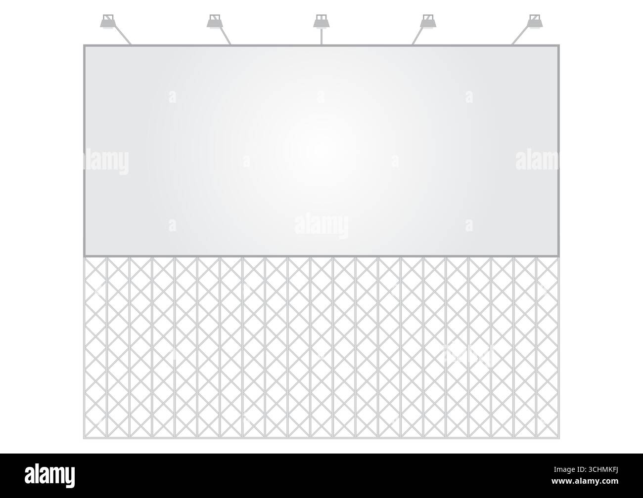 Affissioni vuote per la pubblicità. Poster pubblicitario. Mockup per Billboard. Banner vuoto per esterni. Illustrazione vettoriale isolata su sfondo bianco. Illustrazione Vettoriale