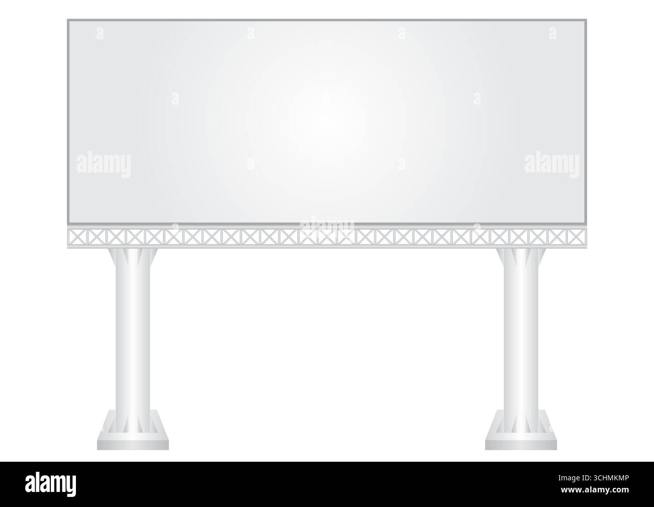 Affissioni vuote per la pubblicità. Poster pubblicitario. Mockup per Billboard. Banner vuoto per esterni. Illustrazione vettoriale isolata su sfondo bianco. Illustrazione Vettoriale