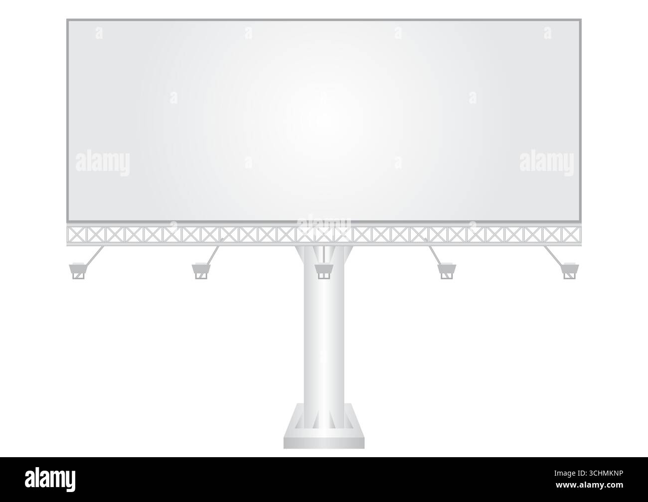 Affissioni vuote per la pubblicità. Poster pubblicitario. Mockup per Billboard. Banner vuoto per esterni. Illustrazione vettoriale isolata su sfondo bianco. Illustrazione Vettoriale