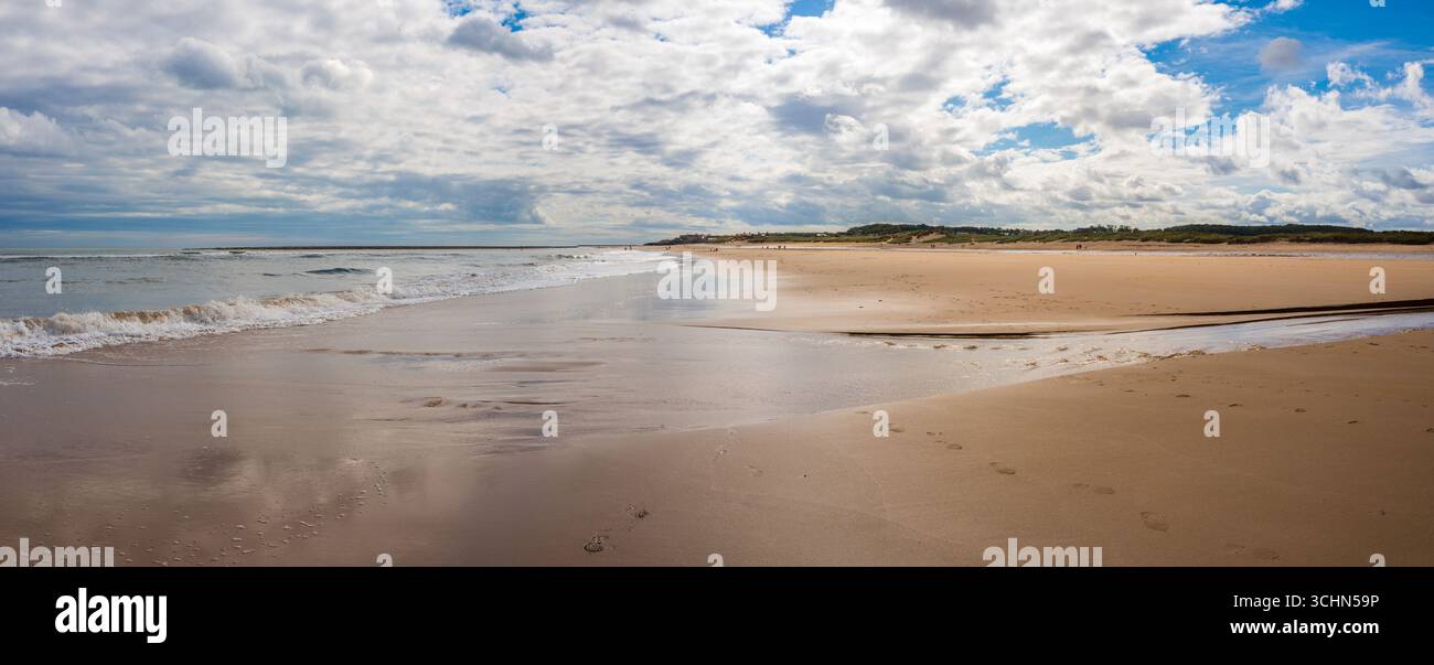 Drudge Bay, Northumberland con la bassa marea. Foto Stock