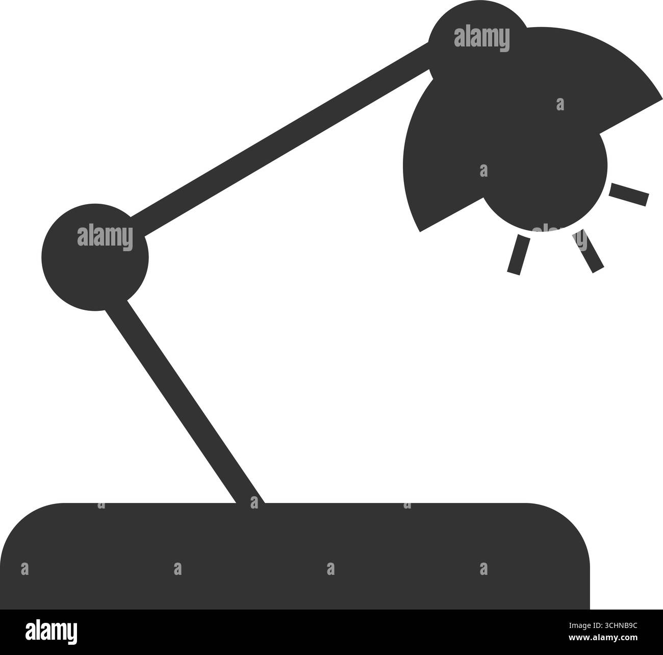 Icona della silhouette della lampada da scrivania: Moderno simbolo di luce regolabile per lo studio e l'ufficio. Illustrazione vettoriale Illustrazione Vettoriale