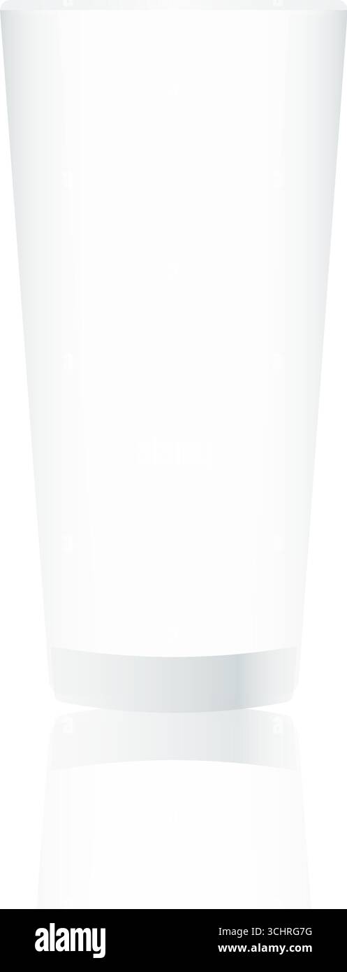 Svuotare il vetro realistico trasparente per bere. Illustrazione vettoriale isolata su sfondo bianco. Illustrazione Vettoriale