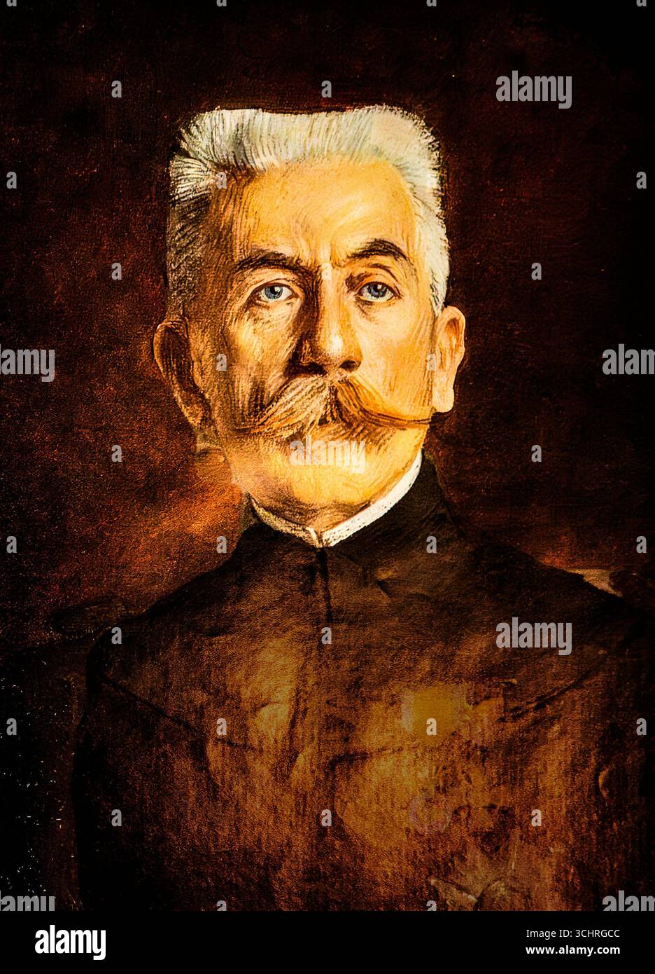 Ritratto del generale Hubert Lyautey, pubblicato su l'Illustration durante la prima guerra mondiale. Lyautey, un distinto ufficiale francese, servì come residente generale in Marocco e successivamente come ministro della guerra nel 1916. Noto per le sue campagne coloniali e le riforme amministrative, ha svolto un ruolo chiave nella strategia militare e politica della Francia durante la grande Guerra. Questo ritratto mette in evidenza la sua statura sia come soldato che come statista durante un periodo critico della storia francese. Foto Stock