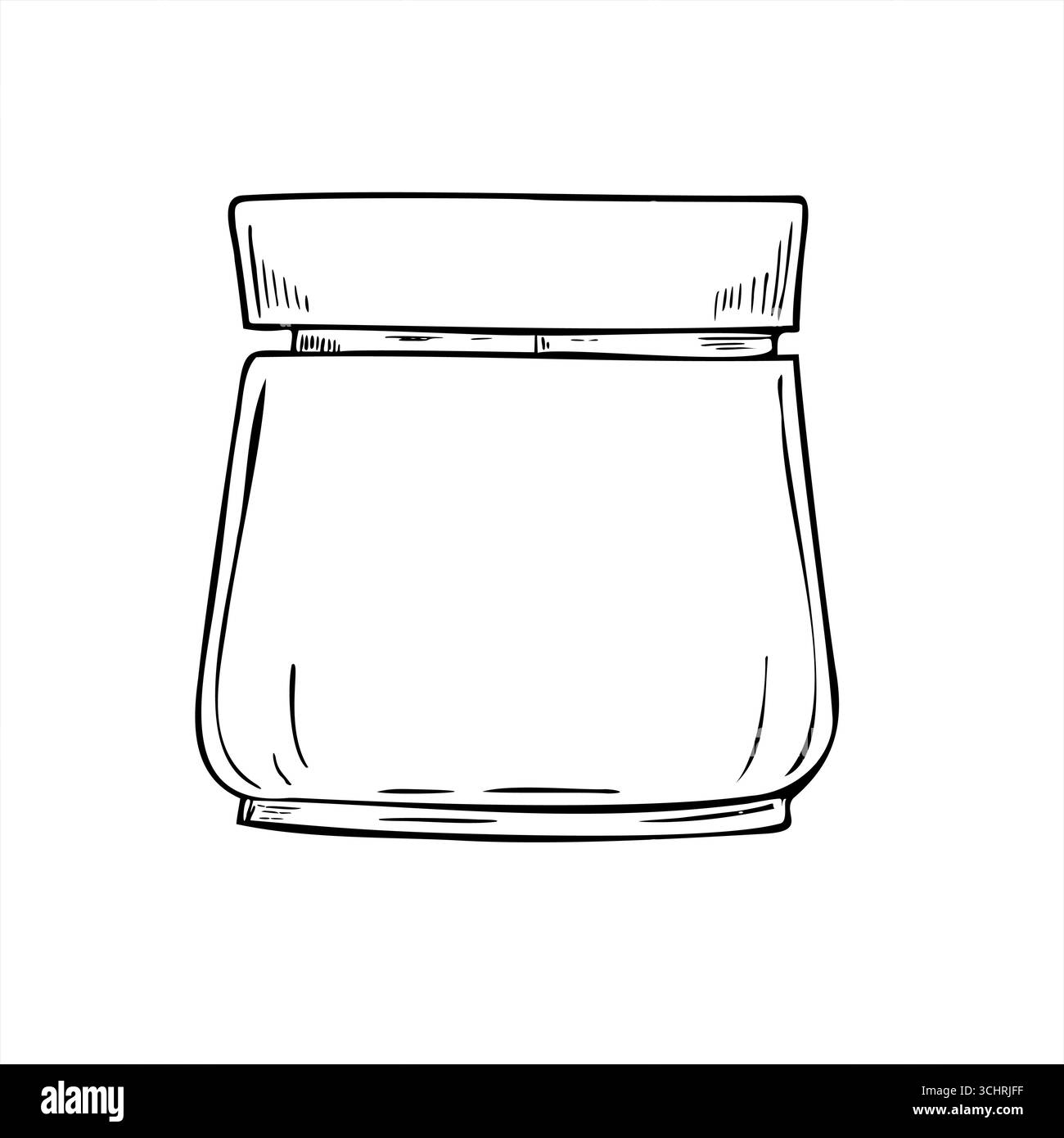 Marmellata o miele nell'illustrazione isolata del vettore del piccolo vaso di vetro chiuso. Disegno incisione di conservazione sana in stile moderno. natura disegnata a mano Illustrazione Vettoriale