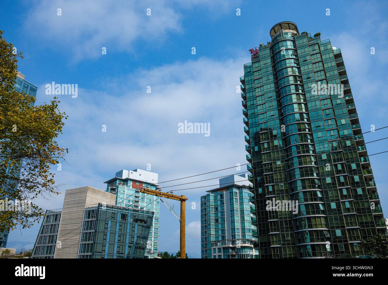 Harbourside Park i condominio a Coal Harbour, Vancouver, British Columbia. Foto Stock