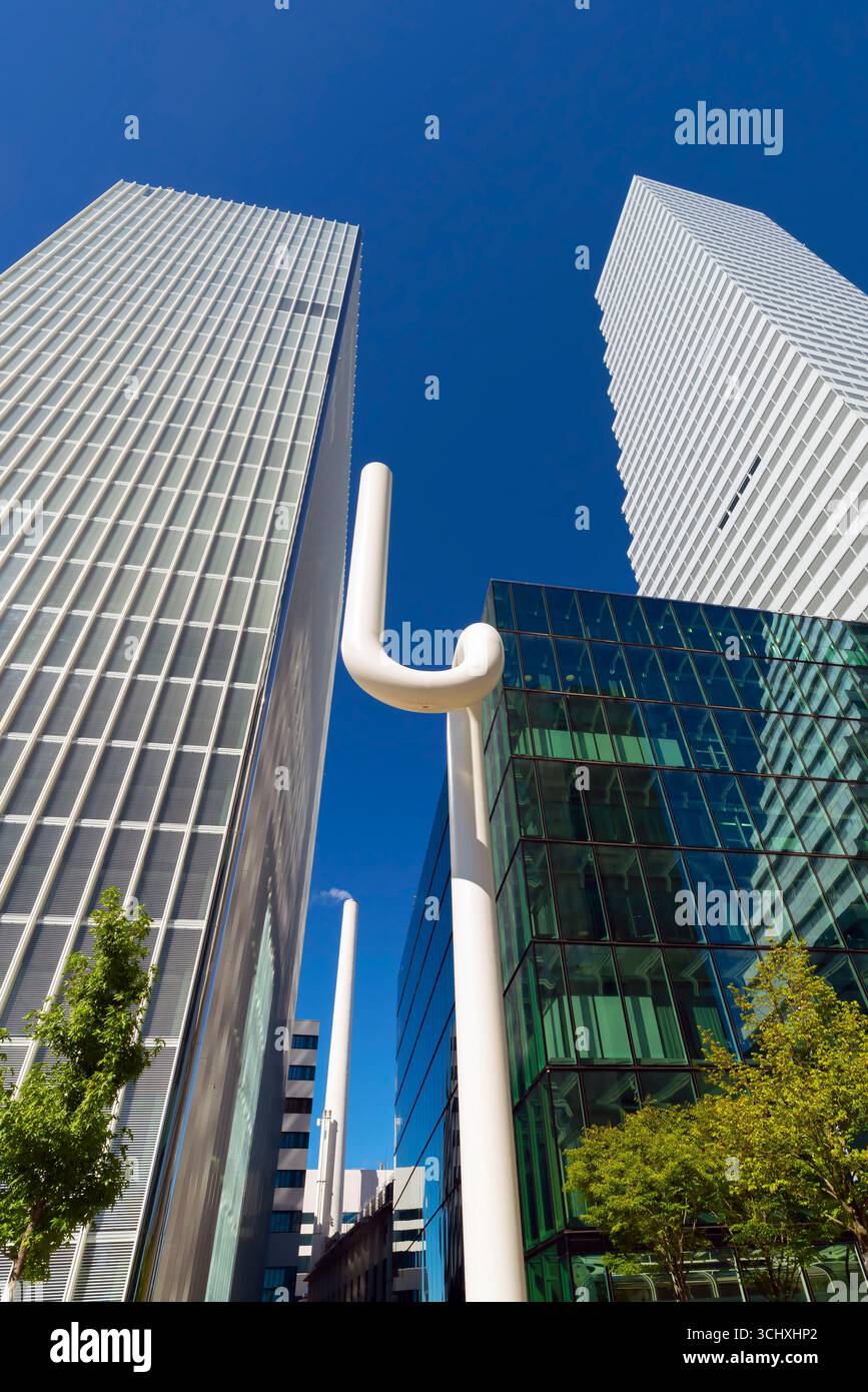 F. Hoffmann-la Roche AG edifici a Basilea, Svizzera. Design di Herzog & de Meuron Architekten, situato nel Solitudepark sul Reno a Basilea. Foto Stock