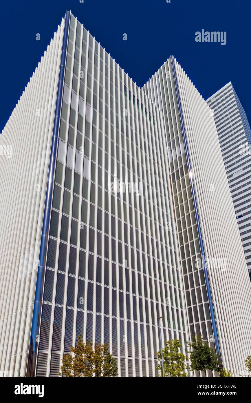 F. Hoffmann-la Roche AG edifici a Basilea, Svizzera. Design di Herzog & de Meuron Architekten, situato nel Solitudepark sul Reno a Basilea. Foto Stock