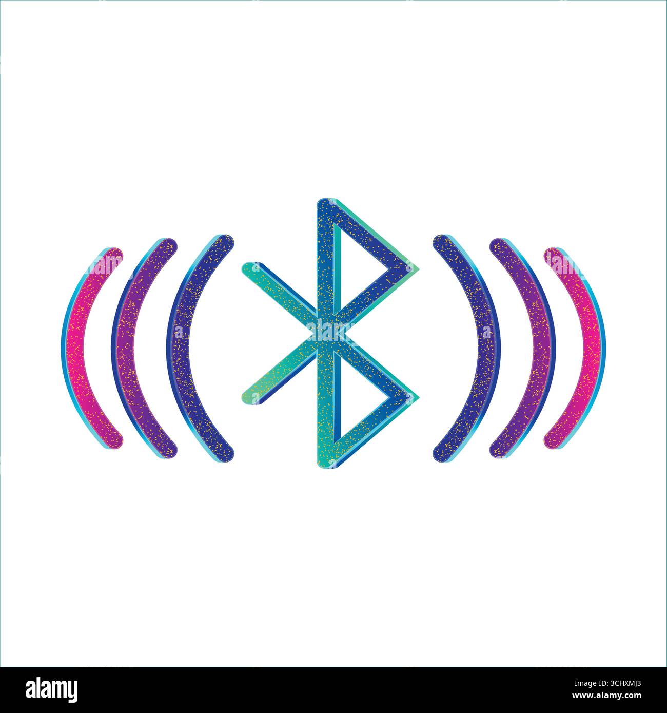 Icona Bluetooth 3D vettore di risorse grafiche e illustrazione per il rendering del logo Bluetooth Illustrazione Vettoriale