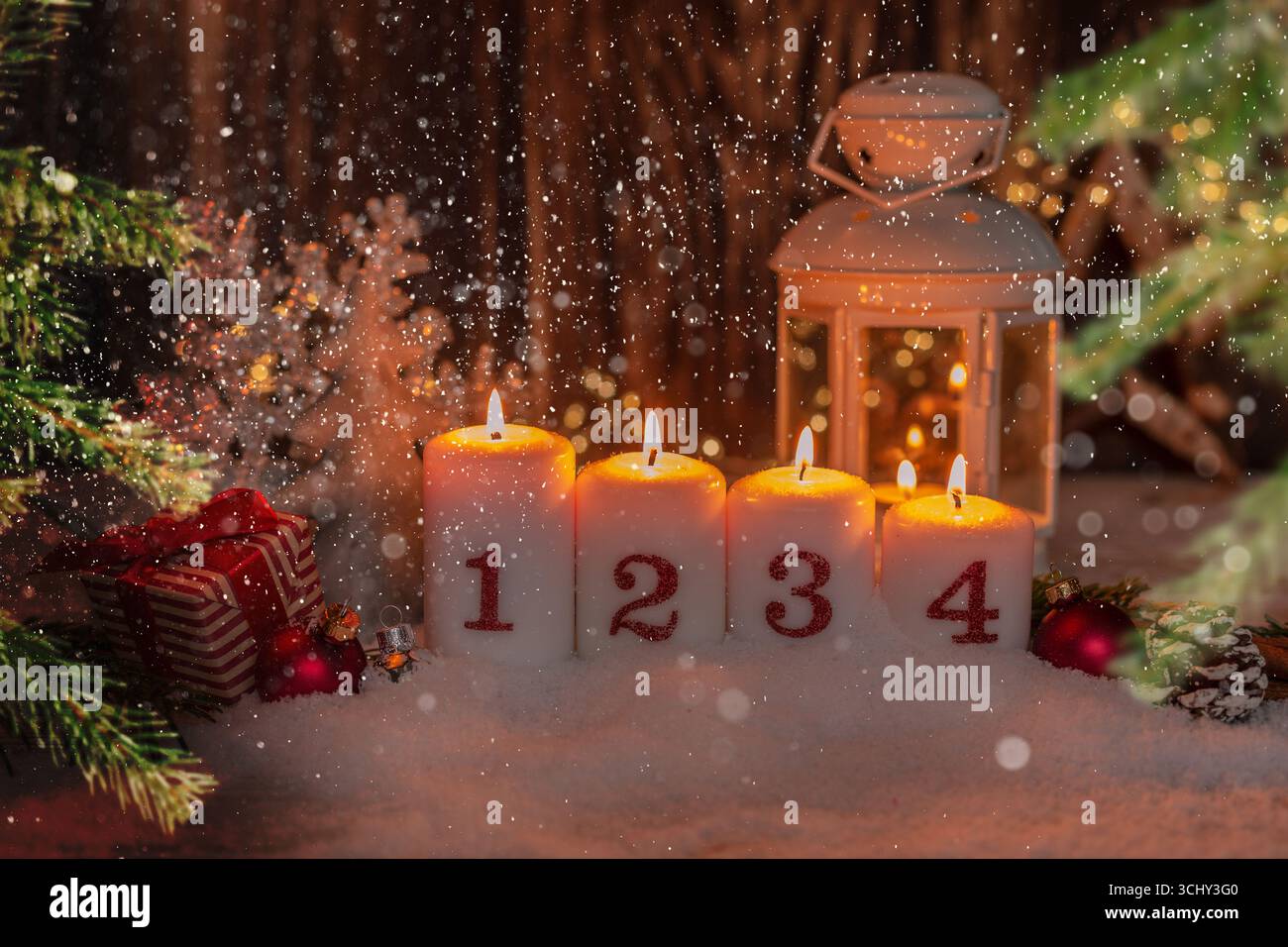 Decorazione natalizia per l'Avvento Foto Stock