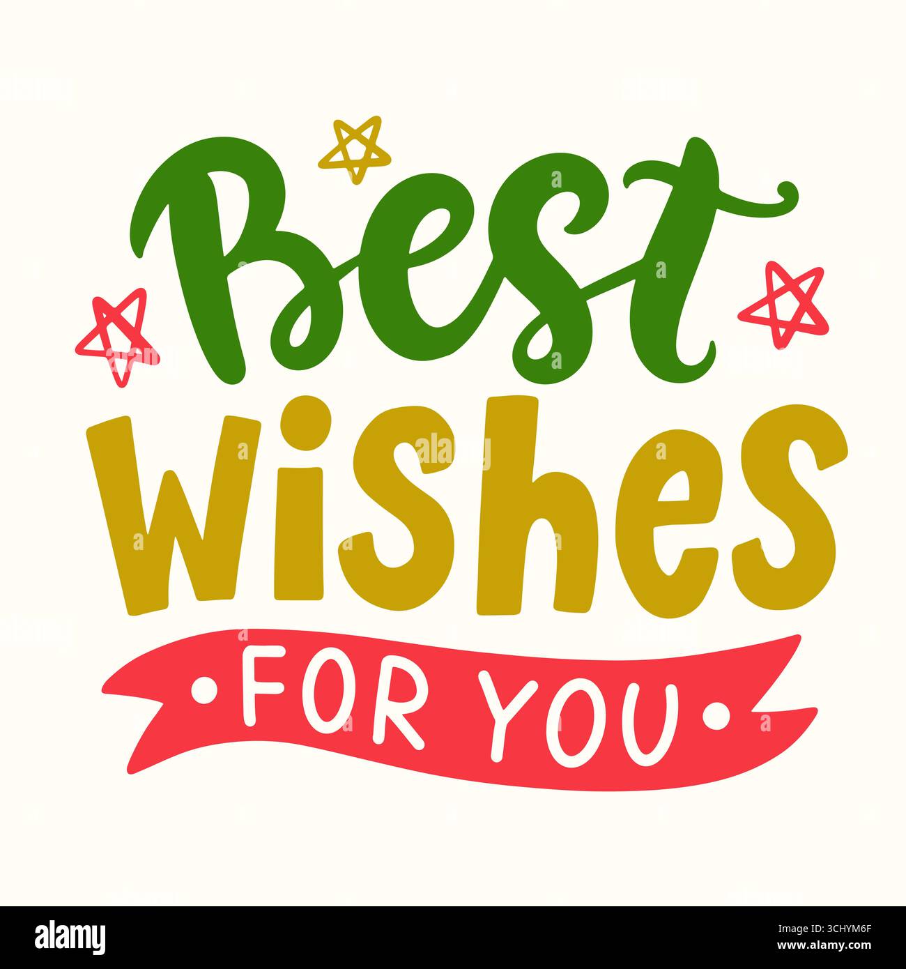 Scritte a mano con inchiostro natalizio. I migliori auguri per voi Illustrazione Vettoriale