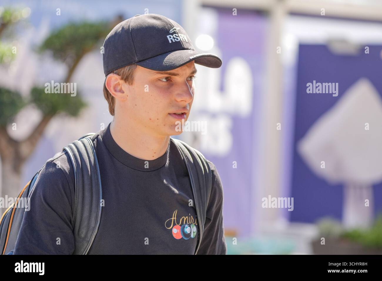 Oscar Piastri durante il Gran Premio d'Italia 2025 di Formula 1 PIRELLI, 16° appuntamento del Campionato del mondo di Formula 1 FIA 2025, 5-7 settembre 2025 sull'autodromo Nazionale Monza, a Monza, Italia. Crediti: Luca Rossini/Alamy Live News Foto Stock