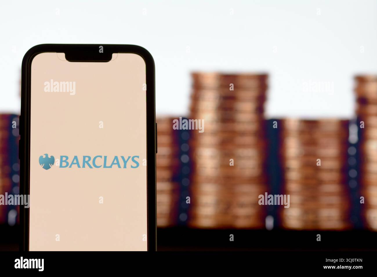 Schermata di apertura dell'app bancaria Barclays su una schermata dello smatphone Foto Stock